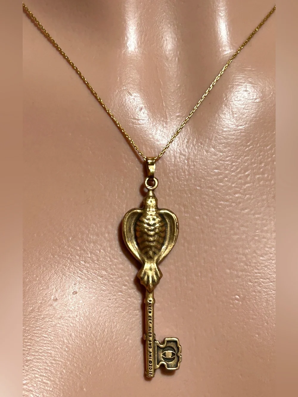 Alex and Ani Gold Cobra Key Pendant Necklace
